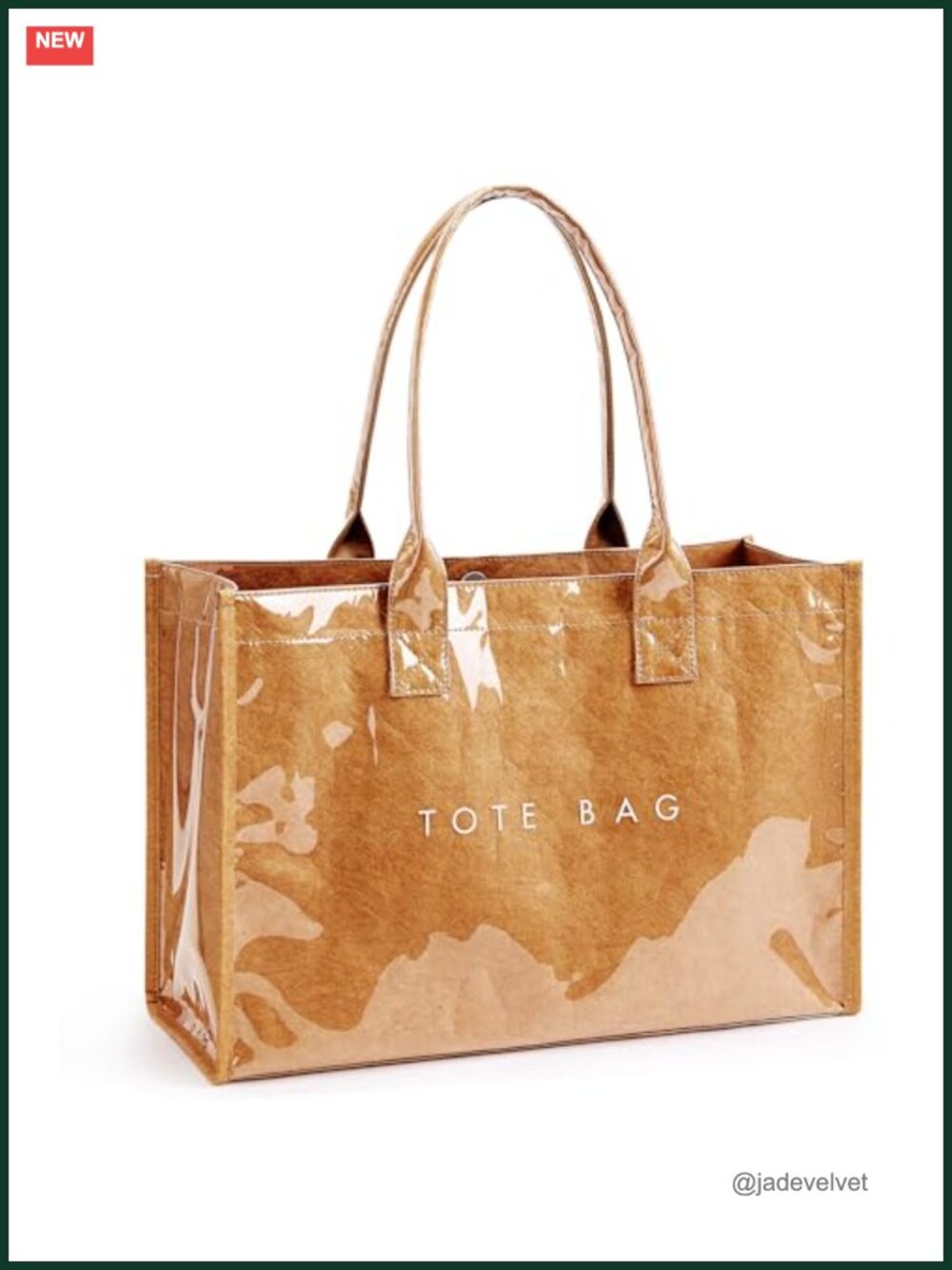 PVC Kraft Paper Tote Bag Women's Large Waterproof Work Handbag Top Handle